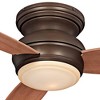 44" Minka Aire Vintage Hugger Outdoor Ceiling Fan with LED Light Oil Rubbed Bronze Maple Tinted Opal Glass Wet Rated for Patio - 3 of 4
