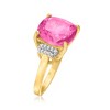 Ross-Simons 8.50 Carat Pink Topaz Ring With Diamond Accents in 18kt Gold Over Sterling - 3 of 4