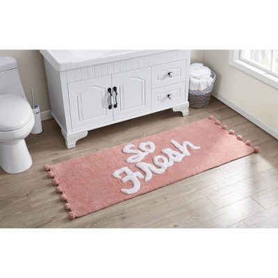 Home Amadora Quatrefoil Memory Foam Bath Runner Burgundy - VCNY