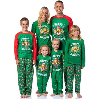 Despicable Me Minions Happy Holidays Jogger Sleep Family Christmas Pajama Set Green