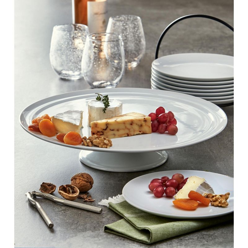 tagltd Whiteware Pedestal Cake Plate Dinnerware Serving Plate, 2 of 3