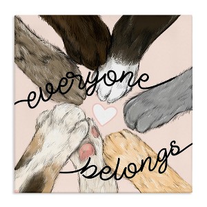 Stupell Industries Everyone Belongs Inclusivity Phrase Pet Cat Paws Canvas Art, 24" x 24" - 1 of 4