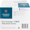 Business Source - 6-slot - Inclined Desk Step Sorter - 6 Compartments - Desktop - 25% Recycled - Plastic - Black - 6.5 in. x 8 in. x 7.8 in. - 1 Each - 3 of 4