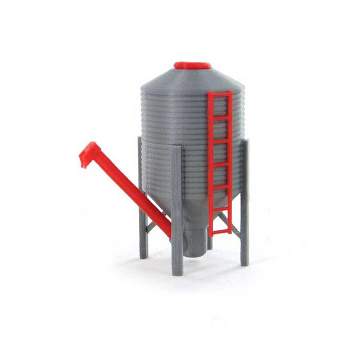 3D to Scale 1/64 3D Printed Gray & Red Plastic Grain Hopper with Auger & Ladders 64-304-GY