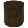 Moti Flagstaff Round Side Table in Modern Barista Brown Finish on Solid Wood - 2 of 3