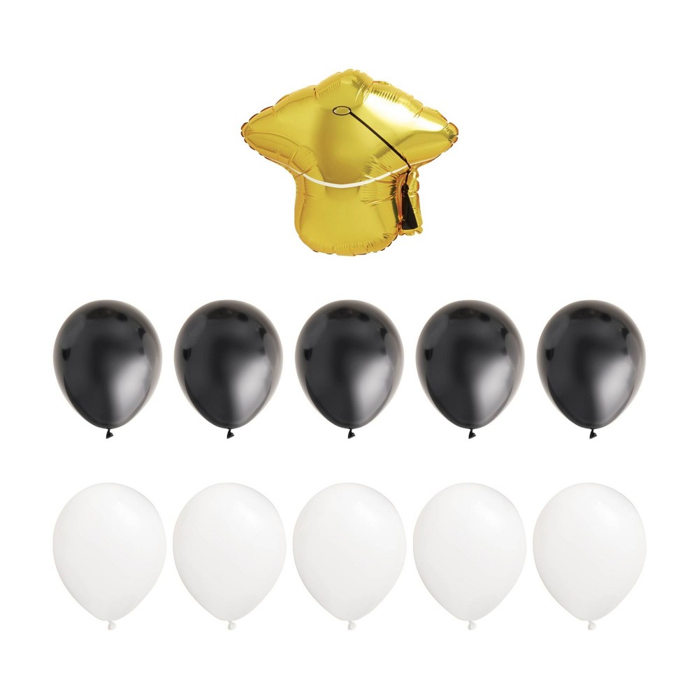 pack 6 of 10ct Graduation Cap Foil with Latex Balloon Pack - Spritz™