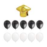 10ct Graduation Cap Foil with Latex Balloon Pack - Spritz™