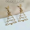 Christmas Tree Dangle Earrings Womens Gold Tone Stainless Steel Ginger Lyne Collection - 4 of 4