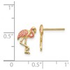 Black Bow Jewelry Pink Flamingo Post Earrings in 14k Yellow Gold and Enamel - 4 of 4