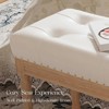 Lirago White Leather Vanity Stool with Velvet Ottoman Footrest for Bedroom and Living Room 19.3"Hx13.2"Dx16.7"L - 4 of 4