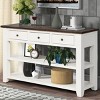 48" Vintage Console Table with Storage, Modern Sofa Table with Solid Wood Top for Entryway, Living Room, or Hallway-Panipeachy - 2 of 4