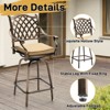 Karl Home | 50 in. Cast Aluminum Outdoor Swivel Bar Stools (Set Of 2) - 3 of 4