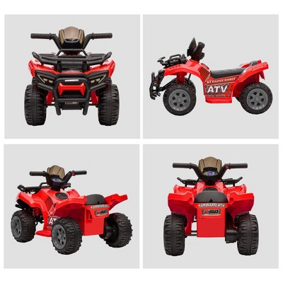 Red 6V Battery Powered Kids Quad with Working Headlights