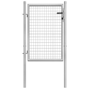 vidaXL Garden Gate Galvanized Steel 41.3"x59.1" Silver - 1 of 4