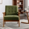 Dolonm Mid-Century Modern Accent Chair - Wood Frame & Linen Upholstery, Comfy Reading Armchair for Living Room, Bedroom, Easy Assembly - 3 of 4
