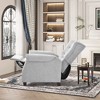 Oversized Pushback Recliner Chair Adjustable Tufted Armchair with Rivet Accents for Living Room, Light Grey - 3 of 4