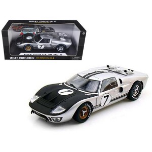 1966 Ford GT-40 MK II #7 Silver 1/18 Diecast Model Car by Shelby Collectibles - 1 of 3