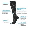 Memoi Women's Floral Cotton Blend 15-20mmHg Graduated Compression Knee Sock Dark Gray Heather 9W - 3 of 4
