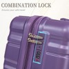 SEVOBAL Luggage 3 in 1 20"/24"/28" 3 pcs/set in ABS Spinner Wheel Luggage, Carry on Suitcase, Combination Lock, Purple, 14.5"*9"*22.2" - 4 of 4