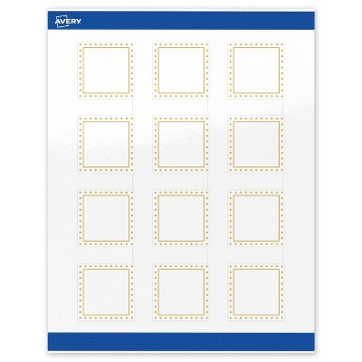 Avery 2" x 2" Labels, Gold Border with Gold Dots, 120 ct