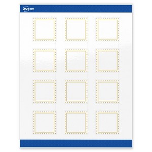 Avery 2" x 2" Labels, Gold Border with Gold Dots, 120 ct - 1 of 4