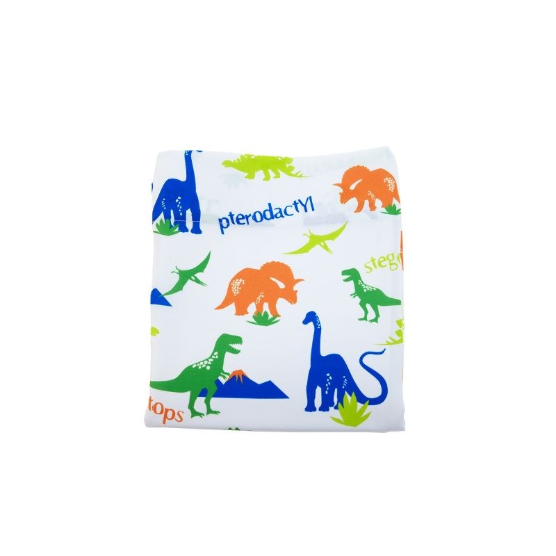 Everything Kids Dinosaurs Royal Blue, Orange and Green 4 Piece Toddler Bed Set - Comforter, Fitted Bottom Sheet, Flat Top Sheet, Reversible Pillowcase, 4 of 7