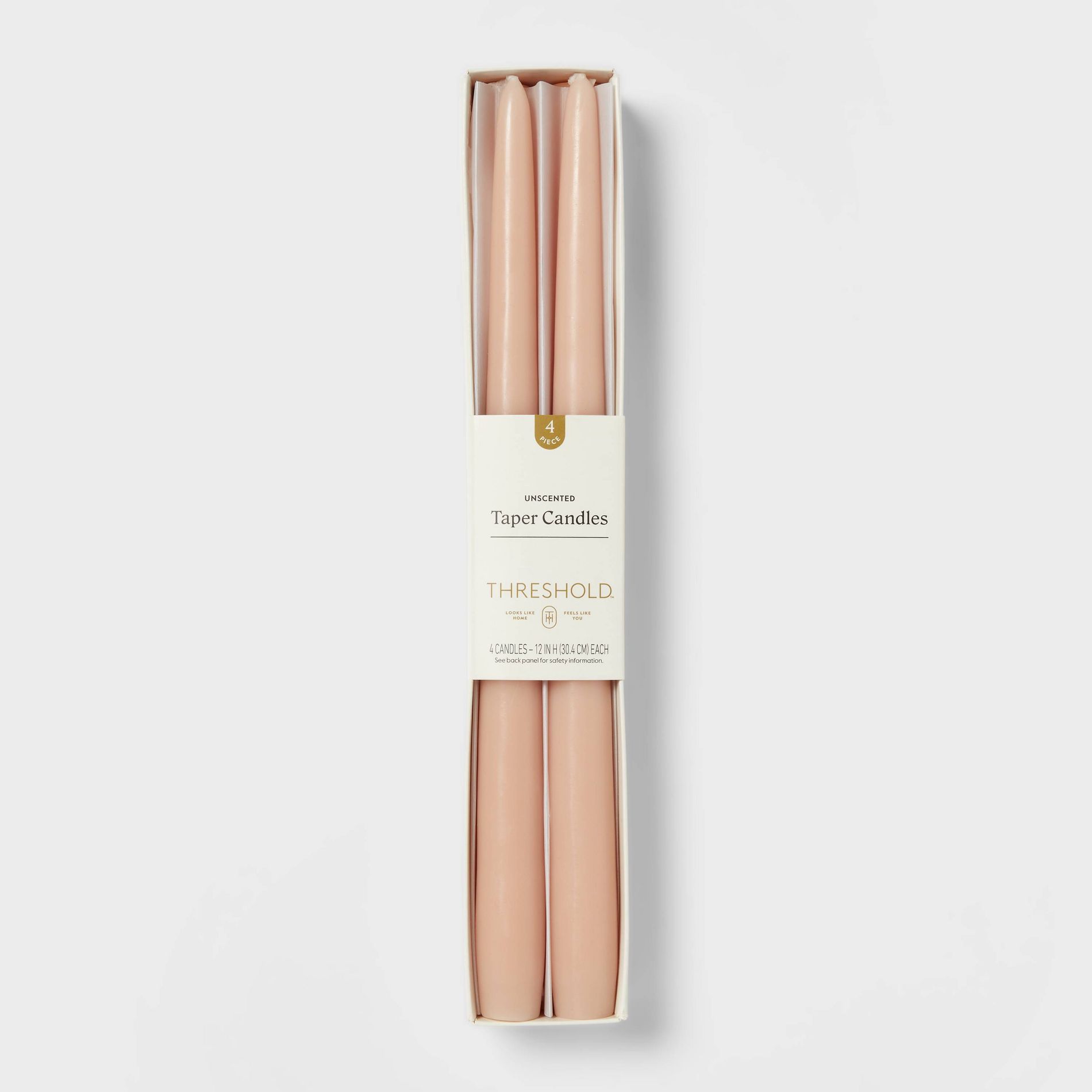 4pk Taper Candle Set Cream - Threshold™