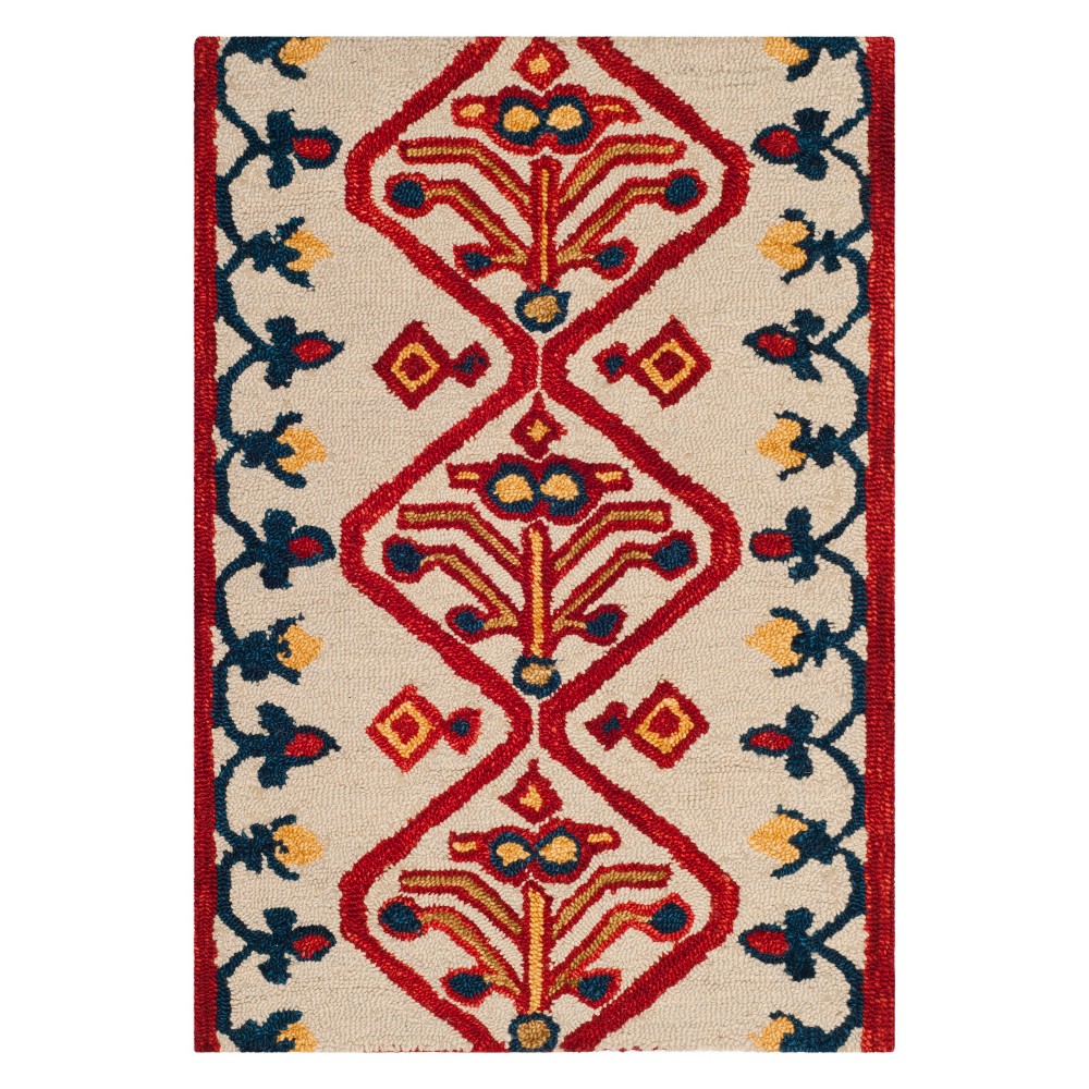 2'x3' Geometric Design Tufted Accent Rug Ivory - Safavieh