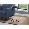 FONTOI Round Side Table with Tempered GlassTabletop, Bedside Table, Plant Stand, Nightstand for Living Room, Bedroom, Home Decor, Black, 12"*28.5"*12" - 4 of 4