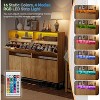 VINGLI Fluted Shoe Cabinet Storage for Entryway, Shoes Storage Cabinet with 4 Flip Drawers with LED Light,Natural Oak - 4 of 4