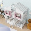 RISOKEYS Twin over Twin House Bunk Bed - Wood  Bunk Bed with Roof, Window, Window Box, Door, Safety Guardrails and Ladder for Girls Boys - 4 of 4