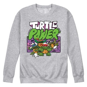 Men's - Teenage Mutant Ninja Turtles Mutant Mayhem - Turtle Power Graphic Fleece Sweatshirt - 1 of 4