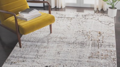 Amelia Abstract Gray Hand-Knotted Synthetic Area Rug