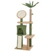 PawHut Cat Tree for Large Adult Indoor Cat with Green Leaves, 55 Inch Cat Tower with Scratching Posts, Cat Condo, Scratching Pad, Ramp, Dangling Balls - 4 of 4