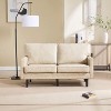 NicBex 56.3 Inch Loveseat,Modern PU Leather/Boucle Loveseat Sofa with Black Wood Legs,2-Seater Small Couch for Living Room,Bedroom - 2 of 4