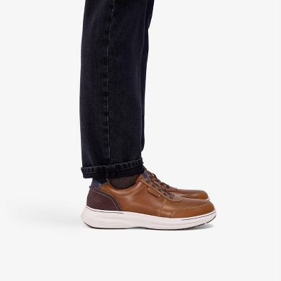 Clarks Mens Craftwell Lace Tan Leather Shoes 12 Wide — фото 2