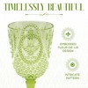Elle Decor Acrylic Goblets, Set of 4, 15-Ounce, Unbreakable Acrylic Wineryglasses, Shatterproof Long Stemmed Glasses, Bar Drinking Cups, Green - 3 of 4