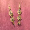 Ross-Simons Italian Tonal Blue Enamel Floral Twisted Drop Earrings in 18kt Gold Over Sterling - 3 of 4