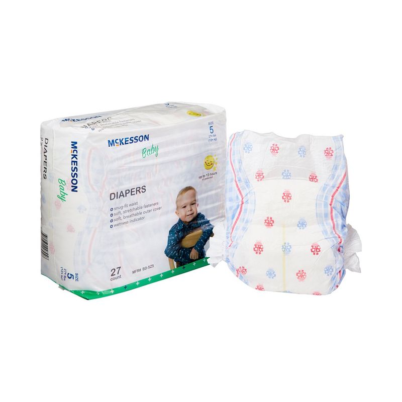 McKesson Baby Diapers, Disposable, Moderate Absorbency, Size 5, 1 of 5