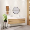 59 in. x 19 in. Solid Surface Wall Mount Double-Basin Bathroom Vessel Sink in Matte White - 2 of 4