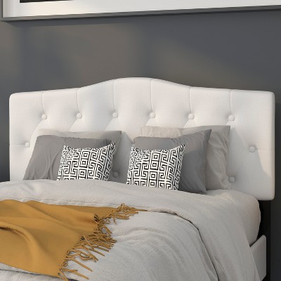 Elegant Full-Size White Tufted Upholstered Headboard