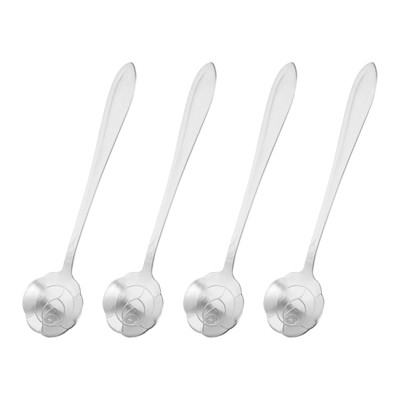 Unique Bargains Reusable Stainless Steel Mini Teaspoons for Espresso Sugar Cake 4 Pcs