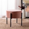 Lisbon Round Ottoman - OTT6202 - Dusty Rose/Black - Safavieh - 2 of 4