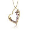Guili 14K Gold Plated Necklace with Multi-Colored Cubic Zirconia Heart, adding vibrant charm and color to your jewelry collection. - 2 of 3