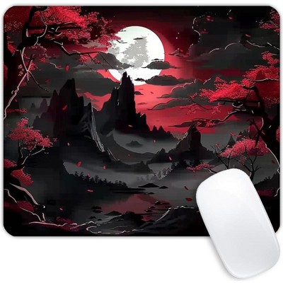 Core Electro Non-Slip Rubber Base Mouse Pad Red Trees Mountains One Size