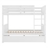 TiramisuBest Full Over Full Bunk Bed with Twin Size Trundle, Convertible into Two Beds, Solid Pine Wood Frame, White - 4 of 4