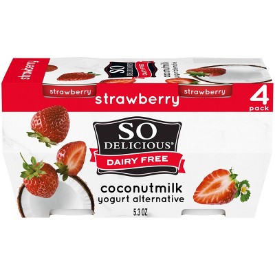 So Delicious Dairy Free Strawberry Coconut Milk Yogurt - 4ct/5.3oz Cups