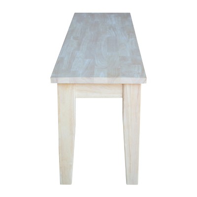 Elegant Shaker Style 60" Solid Hardwood Dining Bench - Unfinished