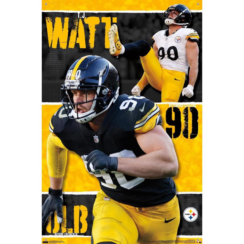 Trends International NFL Pittsburgh Steelers - T.J. Watt 24 Unframed Wall Poster Prints, 4 of 7