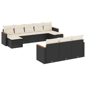 vidaXL Garden Sofa Set Black PE rattan 10 Piece set Garden Sofa Set - 1 of 4